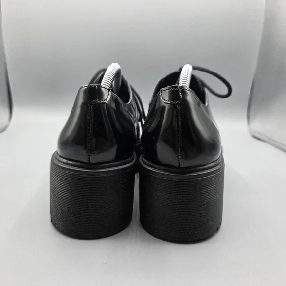 Jeffrey Campbell Bardem Shoes Womens 8 Black Leather Platform Oxford Pointed Toe - Picture 6 of 15